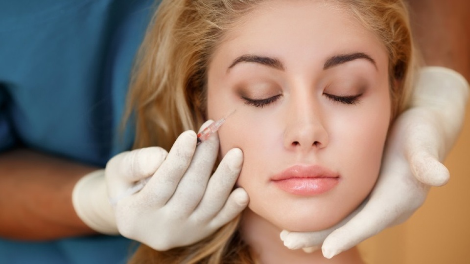 Beauty woman botox injections.