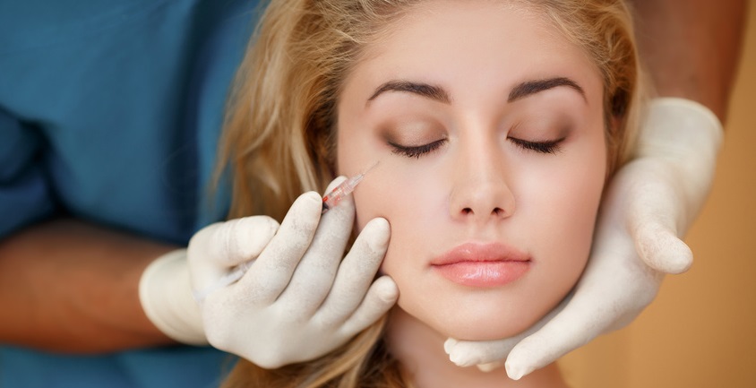 Beauty woman botox injections.